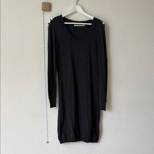 Max Studios Black Long Sleeve Knit Dress